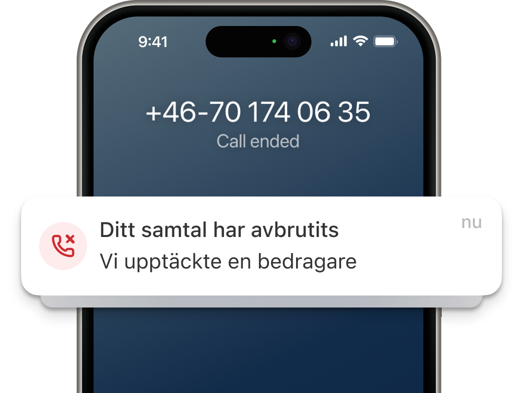 Phone of an incoming Swedish call