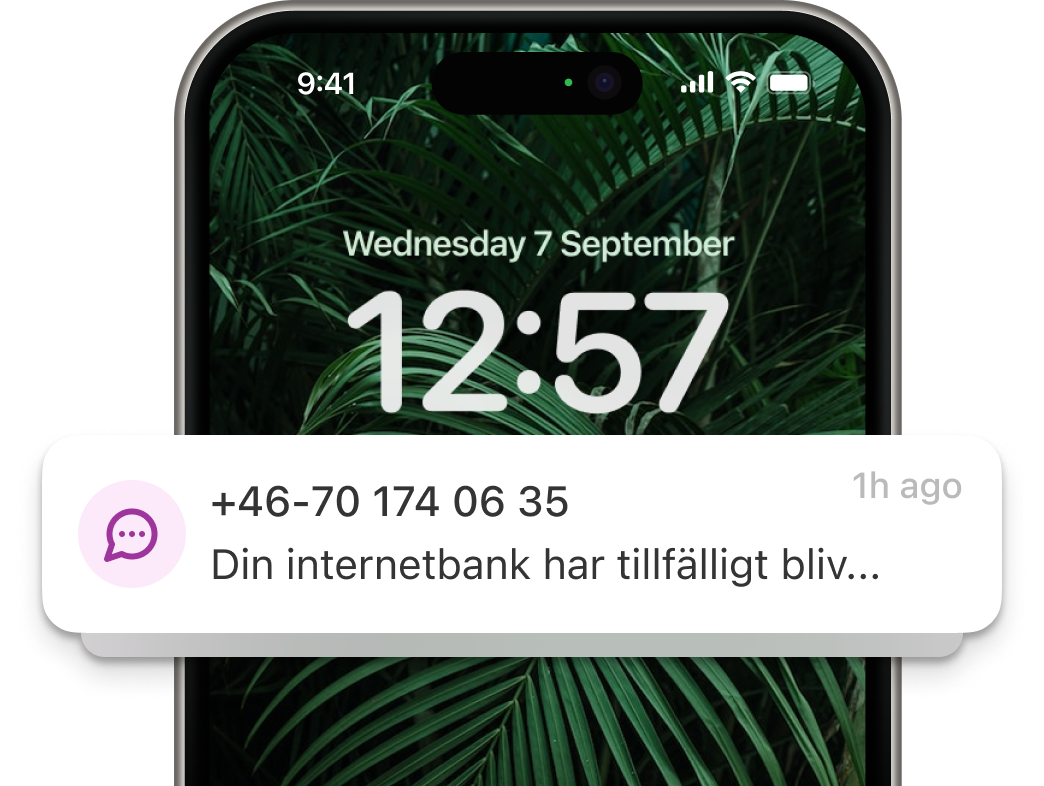 Phone of an incoming Swedish call
